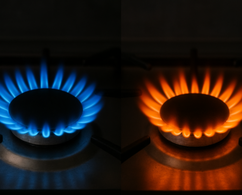 Blue and Orange Flame